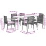 Set de comedor de jardín 7 pzas y cojines ratán sintético negro de , Conjuntos de jardín - Ref: Foro24-3213600, Precio: 451,0...