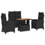 Juego comedor jardín 4 piezas con cojines ratán sintético negro de , Conjuntos de jardín - Ref: Foro24-3277396, Precio: 488,1...