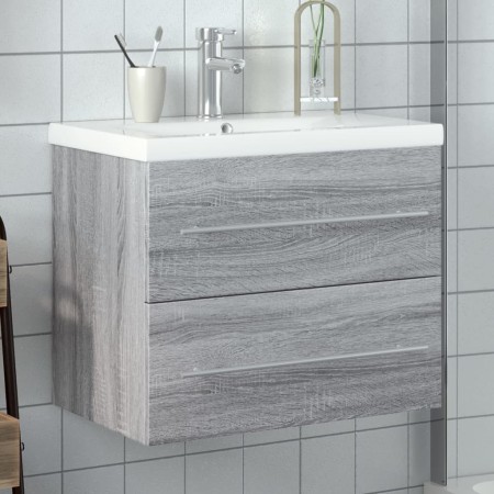 Mueble de baño con lavabo integrado gris Sonoma de , Tocadores de baño - Ref: Foro24-3278774, Precio: 209,50 €, Descuento: %