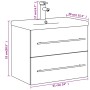 Mueble de baño con lavabo integrado gris Sonoma de , Tocadores de baño - Ref: Foro24-3278774, Precio: 209,50 €, Descuento: %