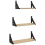 Estantes de pared 3 pzas madera de ingeniería roble Sonoma de , Estantes y estanterías - Ref: Foro24-836319, Precio: 23,60 €,...