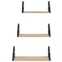 Estantes de pared 3 pzas madera de ingeniería roble Sonoma de , Estantes y estanterías - Ref: Foro24-836319, Precio: 23,60 €,...