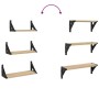 Estantes de pared 3 pzas madera de ingeniería roble Sonoma de , Estantes y estanterías - Ref: Foro24-836319, Precio: 23,60 €,...