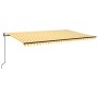 Toldo retráctil automático amarillo y blanco 500x300 cm de , Toldos - Ref: Foro24-3069148, Precio: 460,53 €, Descuento: %