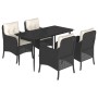 Set de muebles jardín 5 pzas con cojines ratán sintético negro de , Conjuntos de jardín - Ref: Foro24-3211908, Precio: 507,89...