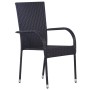 Juego de comedor para jardín 5 piezas negro de vidaXL, Conjuntos de jardín - Ref: Foro24-3067784, Precio: 359,09 €, Descuento: %