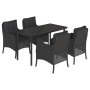 Set de muebles jardín 5 pzas con cojines ratán sintético negro de , Conjuntos de jardín - Ref: Foro24-3211929, Precio: 528,13...