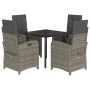 Set comedor de jardín 5 piezas con cojines ratán sintético gris de , Conjuntos de jardín - Ref: Foro24-3212362, Precio: 543,8...