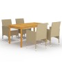Juego de comedor para jardín de 5 piezas beige de vidaXL, Conjuntos de jardín - Ref: Foro24-3067763, Precio: 414,90 €, Descue...