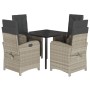 Set comedor de jardín 5 pzas cojines ratán sintético gris claro de , Conjuntos de jardín - Ref: Foro24-3212606, Precio: 616,8...