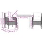 Set comedor de jardín 3 piezas con cojines ratán sintético gris de , Conjuntos de jardín - Ref: Foro24-3211948, Precio: 334,3...