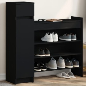 Zapatero madera de ingeniería negro 100,5x28x100 cm de , Zapateros y organizadores de calzado - Ref: Foro24-840423, Precio: 1...