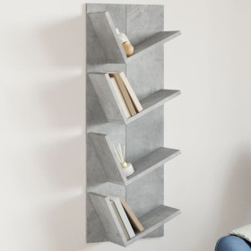 Estantería de pared 4 niveles gris hormigón 33x16x90 cm de , Estantes y estanterías - Ref: Foro24-840719, Precio: 38,80 €, De...