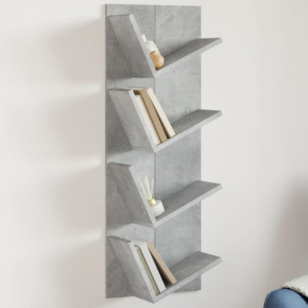 Estantería de pared 4 niveles gris hormigón 33x16x90 cm de , Estantes y estanterías - Ref: Foro24-840719, Precio: 38,80 €, De...