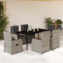 Set comedor jardín 7 pzas y cojines ratán sintético gris claro de , Conjuntos de jardín - Ref: Foro24-3262900, Precio: 793,80...