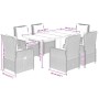 Set comedor jardín 7 pzas y cojines ratán sintético gris claro de , Conjuntos de jardín - Ref: Foro24-3262900, Precio: 793,80...