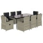 Set comedor de jardín 9 pzas cojines ratán sintético gris claro de , Conjuntos de jardín - Ref: Foro24-3262902, Precio: 1,00 ...