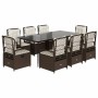 Set comedor para jardín 9 pzas y cojines ratán sintético marrón de , Conjuntos de jardín - Ref: Foro24-3262977, Precio: 994,4...