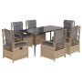 Set comedor de jardín 7 pzas con cojines ratán sintético beige de , Conjuntos de jardín - Ref: Foro24-3263003, Precio: 705,04...