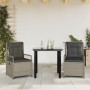 Set comedor de jardín 3 pzas cojines ratán sintético gris claro de , Conjuntos de jardín - Ref: Foro24-3263034, Precio: 267,4...
