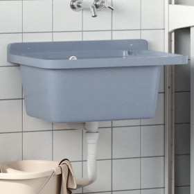 Fregadero lavabo de pared resina gris 60x40x28 cm de , Fregaderos - Ref: Foro24-4002798, Precio: 86,08 €, Descuento: %