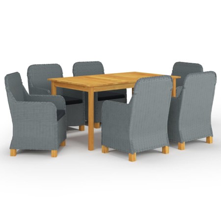 Juego de comedor para jardín de 7 piezas gris claro de vidaXL, Conjuntos de jardín - Ref: Foro24-3067853, Precio: 866,21 €, D...