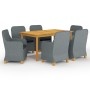 Juego de comedor para jardín de 7 piezas gris claro de vidaXL, Conjuntos de jardín - Ref: Foro24-3067853, Precio: 866,21 €, D...