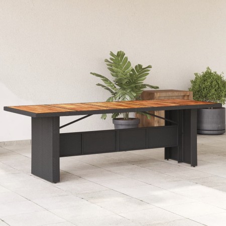 Mesa de jardín superficie madera acacia ratán negro 240x90x75cm de , Mesas de jardín - Ref: Foro24-365595, Precio: 308,08 €, ...