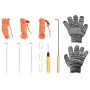 Estufa leña de tienda con chimenea patas plegables acero negro de , Chimeneas - Ref: Foro24-4005748, Precio: 142,49 €, Descue...