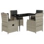 Set comedor de jardín 5 pzas cojines ratán sintético gris claro de , Conjuntos de jardín - Ref: Foro24-3262898, Precio: 583,8...