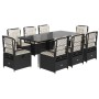 Set de comedor de jardín 9 pzas y cojines ratán sintético negro de , Conjuntos de jardín - Ref: Foro24-3262963, Precio: 977,7...