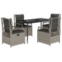 Set comedor de jardín 5 pzas cojines ratán sintético gris claro de , Conjuntos de jardín - Ref: Foro24-3263029, Precio: 508,0...