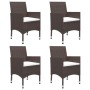 Juego de comedor para jardín de 5 piezas marrón de vidaXL, Conjuntos de jardín - Ref: Foro24-3067764, Precio: 403,47 €, Descu...