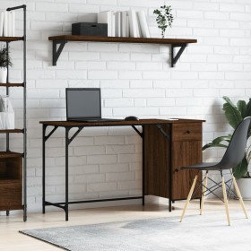 Escritorio ordenador madera ingeniería roble marrón 131x48x75cm de , Escritorios - Ref: Foro24-836222, Precio: 85,34 €, Descu...