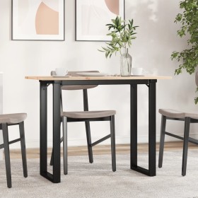 Mesa de comedor marco O madera maciza pino y acero 100x50x75cm de , Mesas de cocina y de comedor - Ref: Foro24-3282675, Preci...
