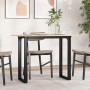 Mesa de comedor marco O madera maciza pino y acero 100x50x75cm de , Mesas de cocina y de comedor - Ref: Foro24-3282675, Preci...