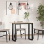 Mesa de comedor marco O madera maciza pino y acero 100x50x75cm de , Mesas de cocina y de comedor - Ref: Foro24-3282675, Preci...
