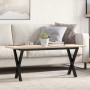 Mesa de centro marco X madera maciza pino y acero 110x40x45 cm de , Mesas de cocina y de comedor - Ref: Foro24-3282689, Preci...