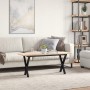 Mesa de centro marco X madera maciza pino y acero 110x40x45 cm de , Mesas de cocina y de comedor - Ref: Foro24-3282689, Preci...