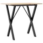 Mesa de comedor marco X madera maciza pino y acero 80x50x75 cm de , Mesas de cocina y de comedor - Ref: Foro24-3282694, Preci...