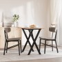 Mesa de comedor marco X madera maciza pino y acero 80x50x75 cm de , Mesas de cocina y de comedor - Ref: Foro24-3282694, Preci...