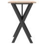 Mesa de comedor marco X madera maciza pino y acero 80x50x75 cm de , Mesas de cocina y de comedor - Ref: Foro24-3282694, Preci...