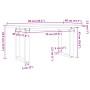 Mesa de centro marco O madera maciza pino y acero 90x40x45,5 cm de , Mesas de cocina y de comedor - Ref: Foro24-3282730, Prec...