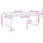 Mesa de comedor marco O madera maciza pino acero 200x100x75,5cm de , Mesas de cocina y de comedor - Ref: Foro24-3282745, Prec...
