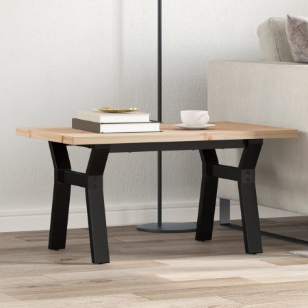 Mesa de centro marco Y madera maciza pino y acero 80x50x40,5 cm de , Mesas de cocina y de comedor - Ref: Foro24-3282772, Prec...