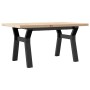 Mesa de centro marco Y madera maciza pino y acero 80x50x40,5 cm de , Mesas de cocina y de comedor - Ref: Foro24-3282772, Prec...