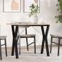Mesa de comedor marco Y madera maciza pino acero 100x50x75,5 cm de , Mesas de cocina y de comedor - Ref: Foro24-3282785, Prec...