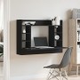Escritorio de pared madera de ingeniería negro 105x48x75 cm de , Escritorios - Ref: Foro24-847969, Precio: 81,42 €, Descuento: %