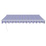 Toldo retráctil automático azul y blanco 3x2,5 m de , Toldos - Ref: Foro24-3154471, Precio: 326,22 €, Descuento: %