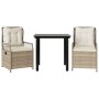 Set comedor de jardín 3 pzas con cojines ratán sintético beige de , Conjuntos de jardín - Ref: Foro24-3263020, Precio: 274,42...